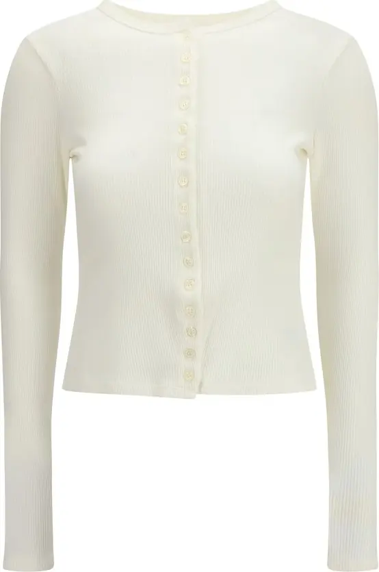 White Cotton Cardigan