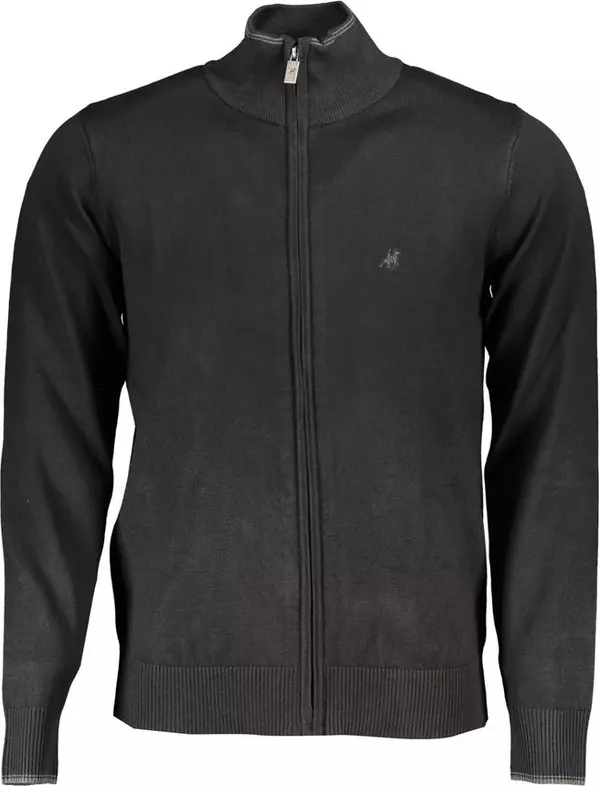 Black Viscose Men Cardigan
