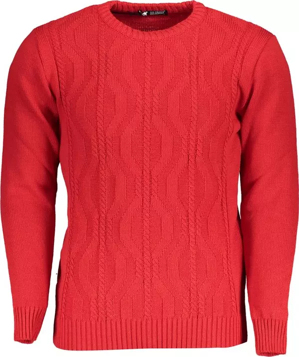 Red Acrylic Men Sweater