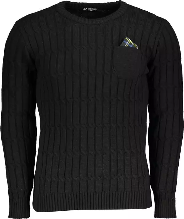 Black Acrylic Men Sweater
