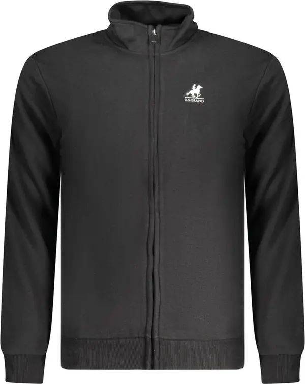 Black Cotton Men Sweatshirt