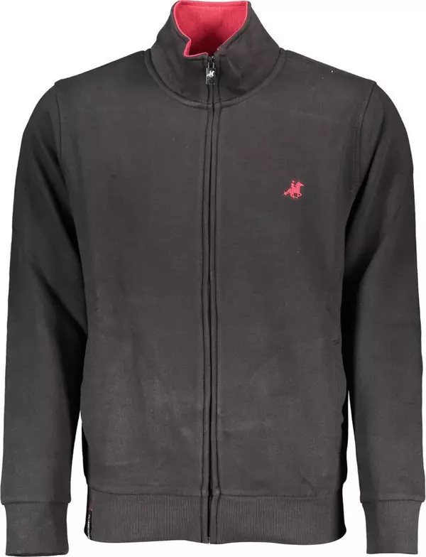 Black Cotton Men Sweatshirt