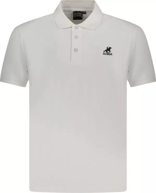 White Cotton Men Polo Shirt