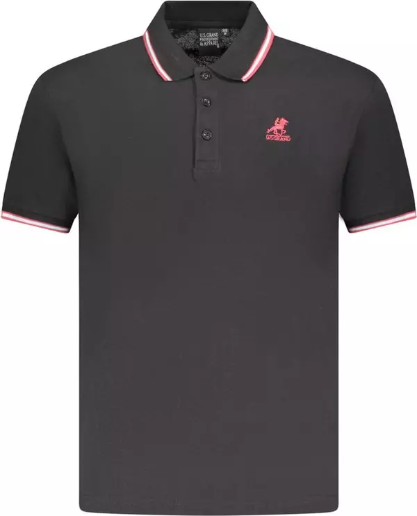Black Cotton Mens Polo Shirt