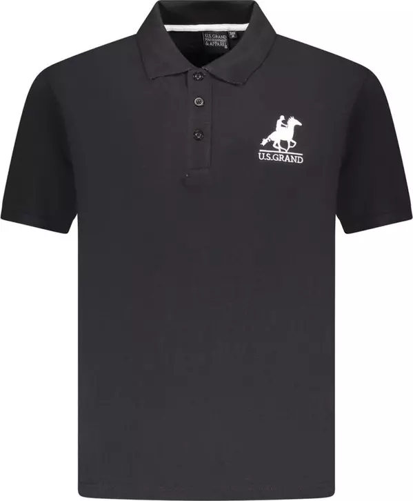 Black Cotton Men Polo