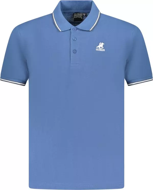 Blue Cotton Men's Polo Shirt
