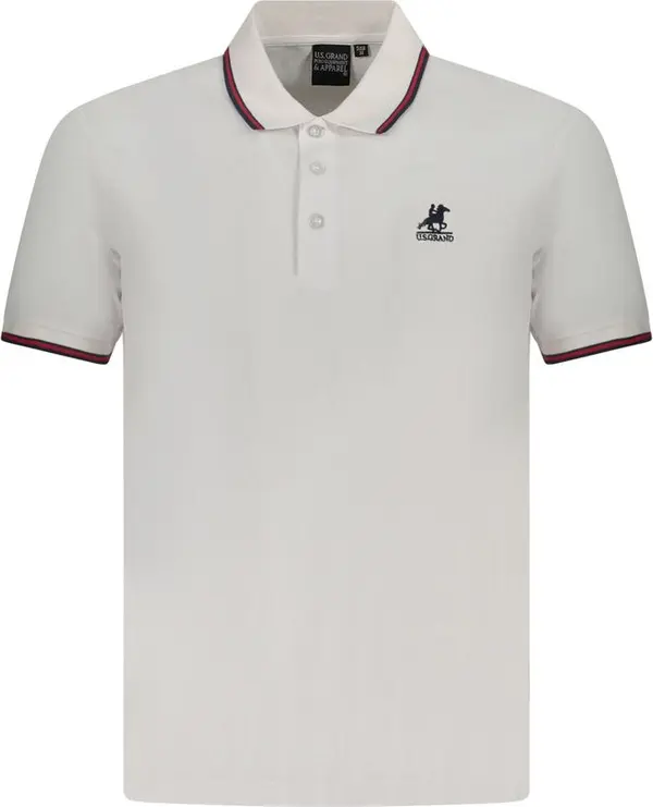 White Cotton Men Polo Shirt