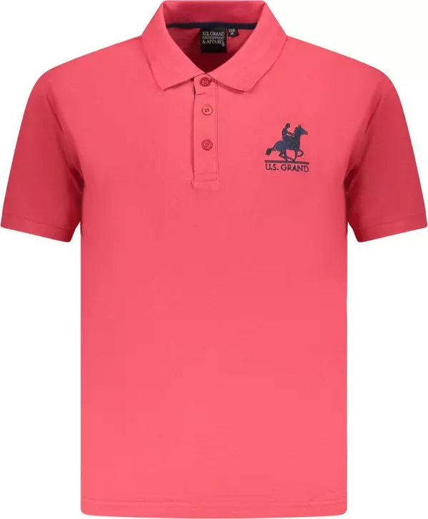 Red Cotton Men Polo Shirt