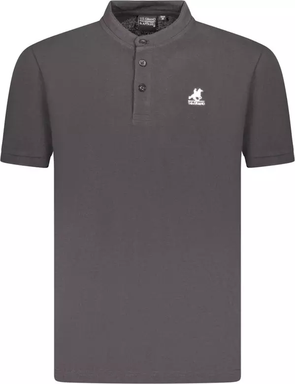 Black Cotton Men Polo Shirt