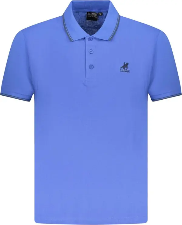 Blue Cotton Mens Polo Shirt
