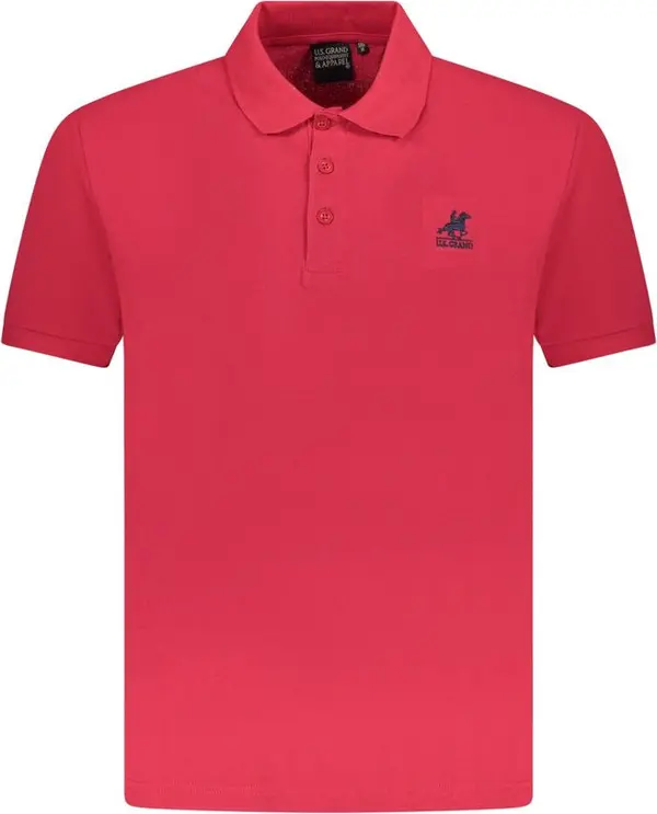Red Cotton Men Polo Shirt