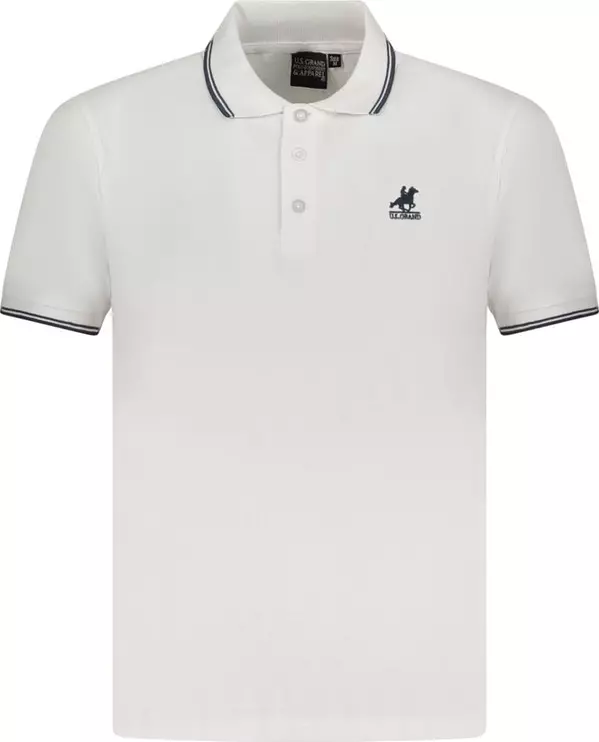 White Cotton Men Polo Shirt