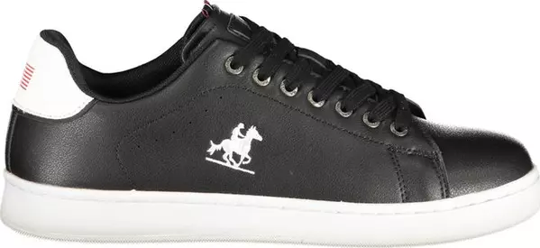 Black Polyurethane Men Sneaker