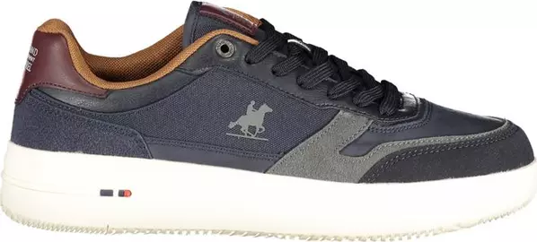 Blue Polyurethane Men Sneaker
