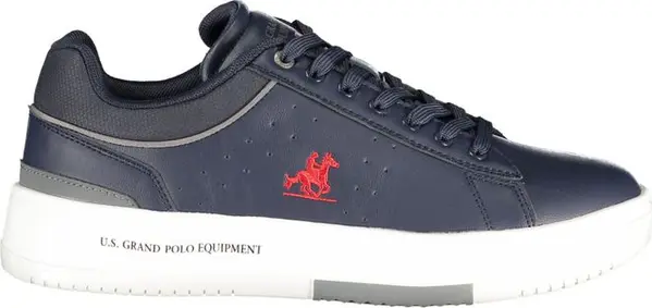 Blue Polyurethane Men Sneaker
