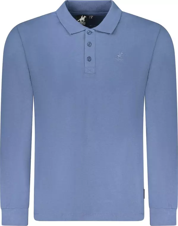 Blue Cotton Men's Polo Shirt