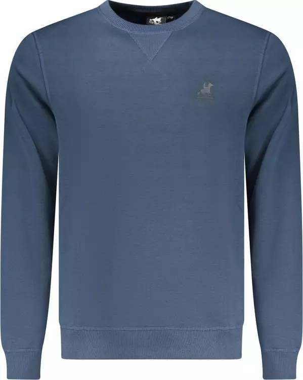Blue Polyester Men Sweatshirt