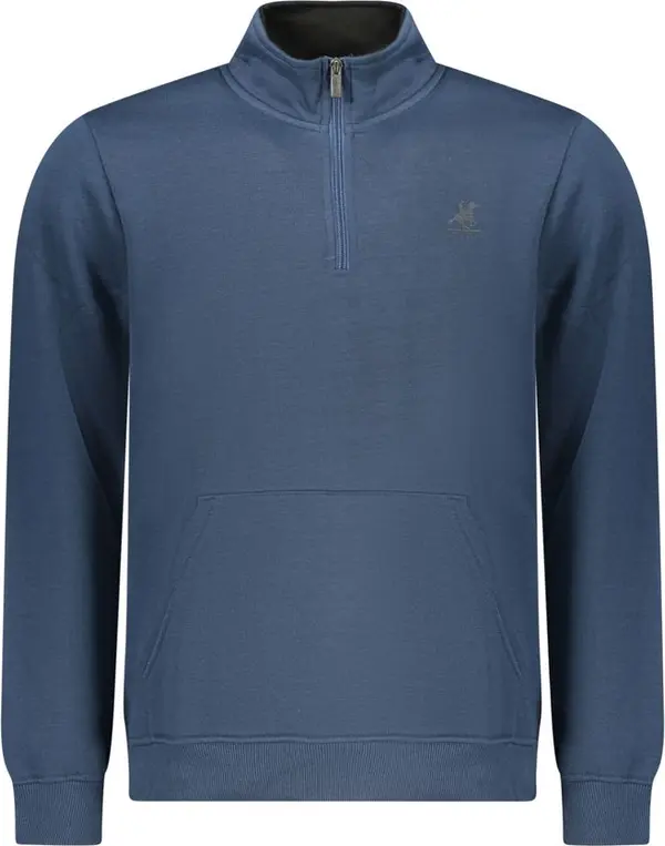 Blue Polyester Men's Sweatshirt