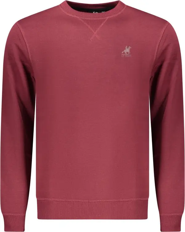 Red Polyester Men Sweatshirt