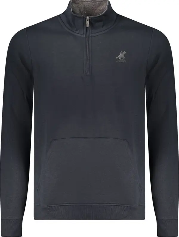 Blue Polyester Men Sweatshirt