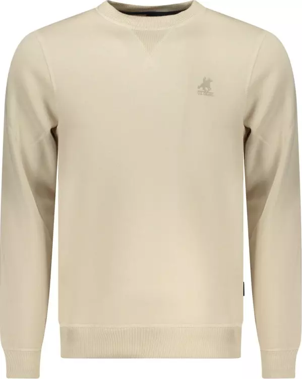 Beige Polyester Men Sweatshirt