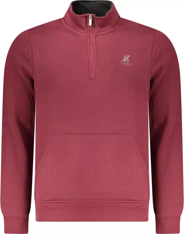Red Polyester Mens Sweatshirt