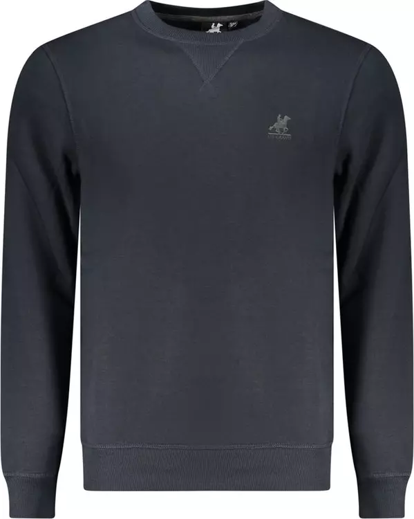 Blue Polyester Men Sweatshirt