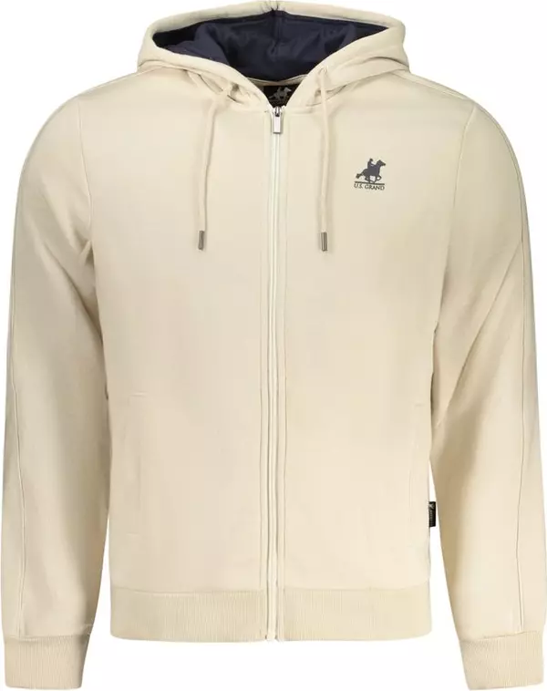 Beige Cotton Men Sweatshirt