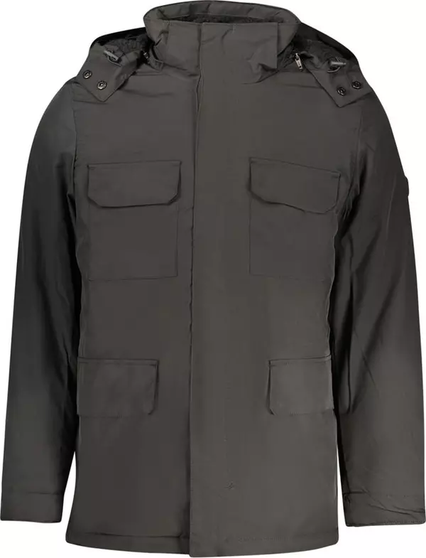 Black Polyester Mens Jacket