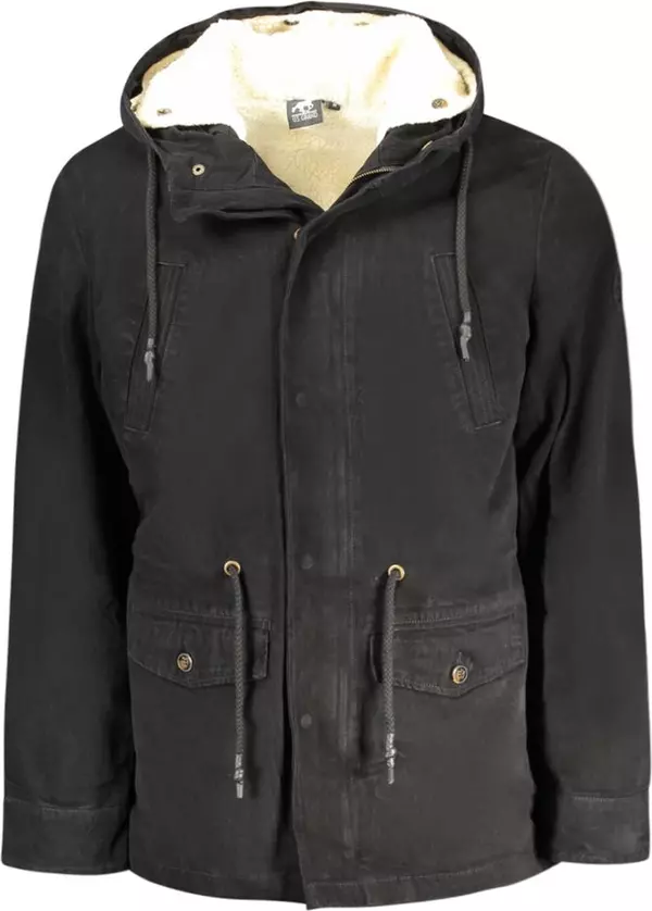 Nero Polyester Men's Parka Jacket