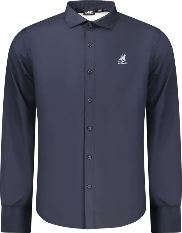Blue Cotton Men Shirt