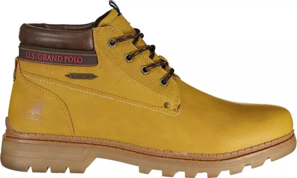 Yellow Polyurethane Men Ankle Boot