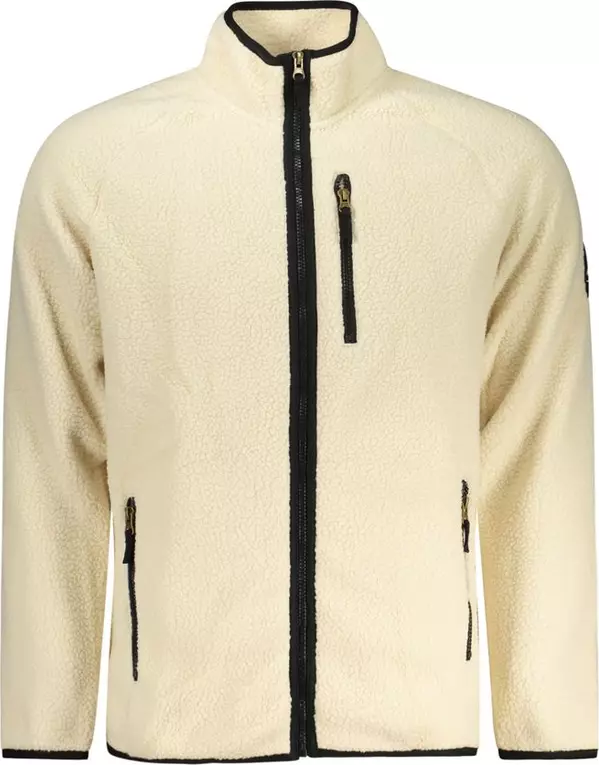 White Polyester Men Sweatshirt