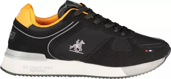 Black Polyurethane Men Sneaker