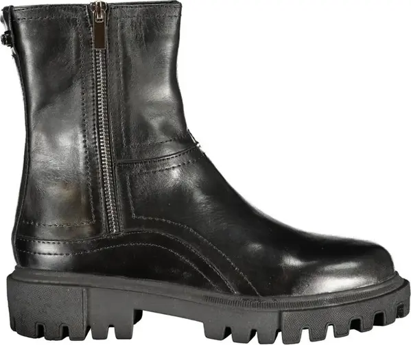 Black Leather Women Boot