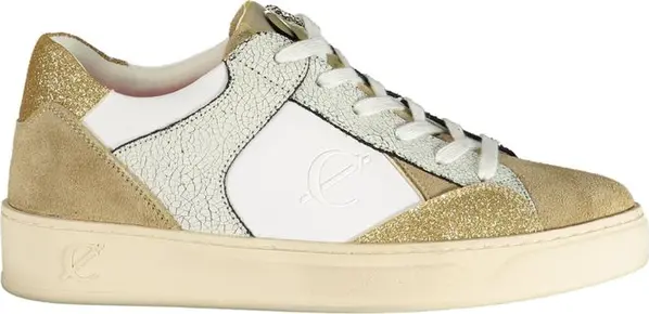 White Polyurethane Women Sneaker