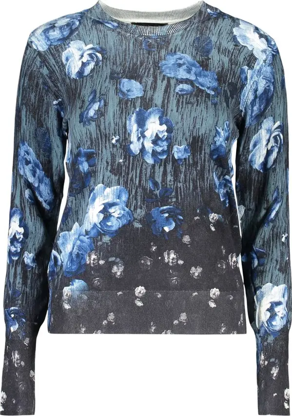 Blue Viscosa Women Sweater