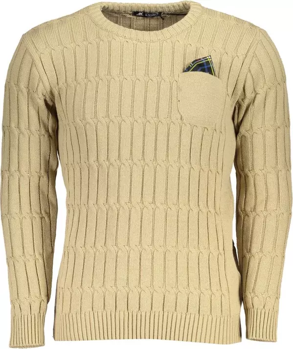Beige Acrylic Men Sweater