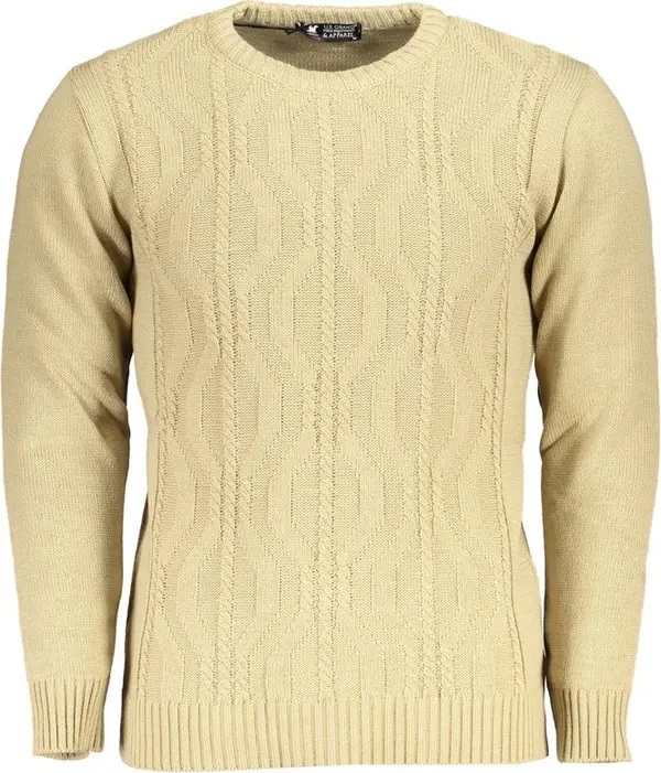 Beige Acrylic Men Sweater