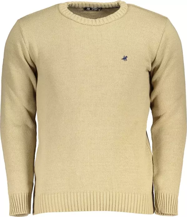 Beige Acrylic Men's Sweater
