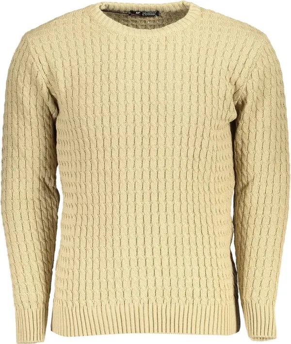 Beige Acrylic Men Sweater
