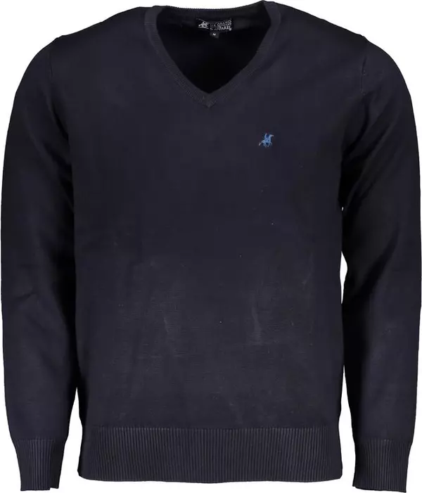 Blue Viscosa Men Sweater