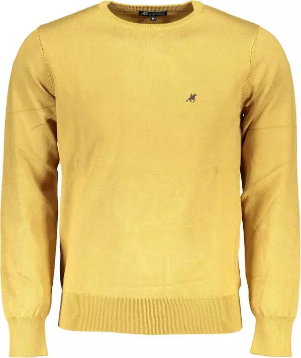 Yellow Viscosa Men Sweater