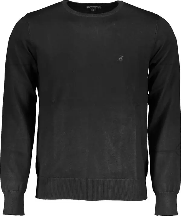 Black Viscosa Mens Sweater