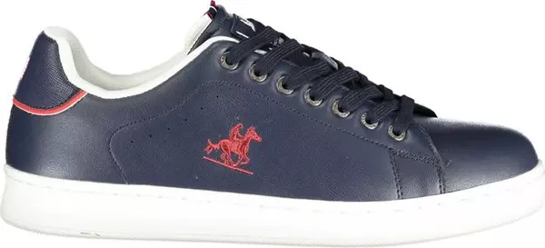 Blue Polyurethane Men Sneaker