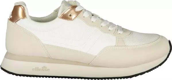 White Polyurethane Women Sneaker