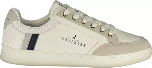 White Polyurethane Men Sneaker