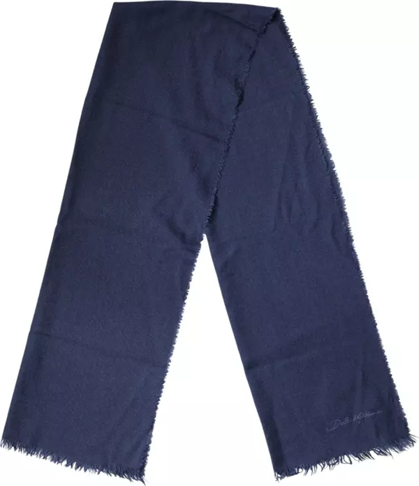 Blue Cashmere Fringes Wrap Foulard 70cm x 200cm  Scarf Men