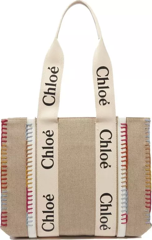 Beige Linen Tote Bag