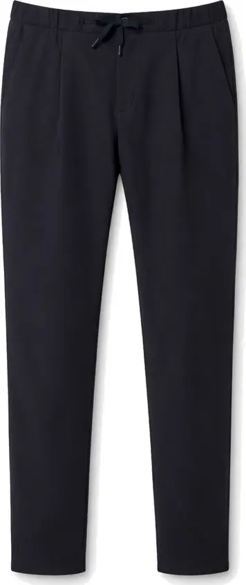 Blue Virgin Wool Casual Pants